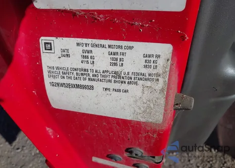 1999 Pontiac Grand Am Gt1 from USA, damaged, VIN 1G2NW52E9XM899328